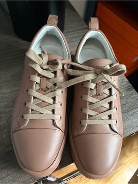 Hermes’ Happy Leather Sneakers in Dusty Pink